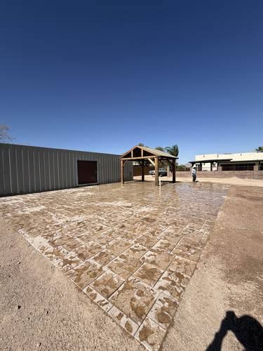 Repurposed Travertine Patio — after, photo 1
