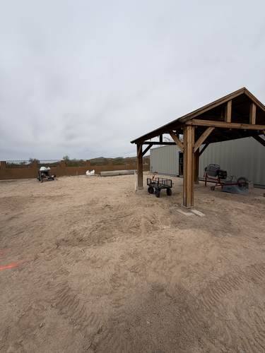Repurposed Travertine Patio — before, photo 2